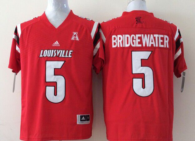 Men Louisville Cardinals #5 Bridgewater Red 2025 NCAA Jersey